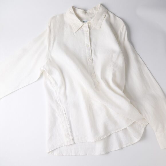 La Redoute Essentials Womens 16 100% Linen Popover Shirt Resort Costal Lagenlook - Picture 8 of 13